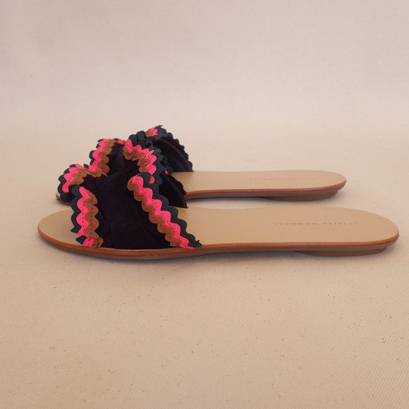 Loeffler Randall Birdie Ruffle Slide - Navy Suede - 10.5 - Picture 4 of 6